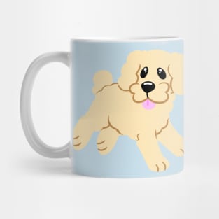 Simple Golden Poodle - Blue Mug